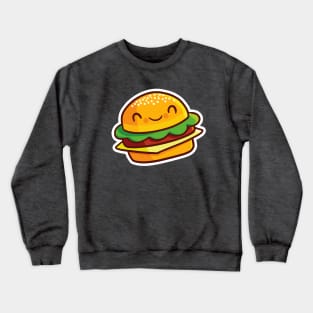 Cute and funny smiling hamburger Crewneck Sweatshirt